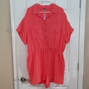 Old Navy Waist-Defined Crinkle Gauze Romper b333